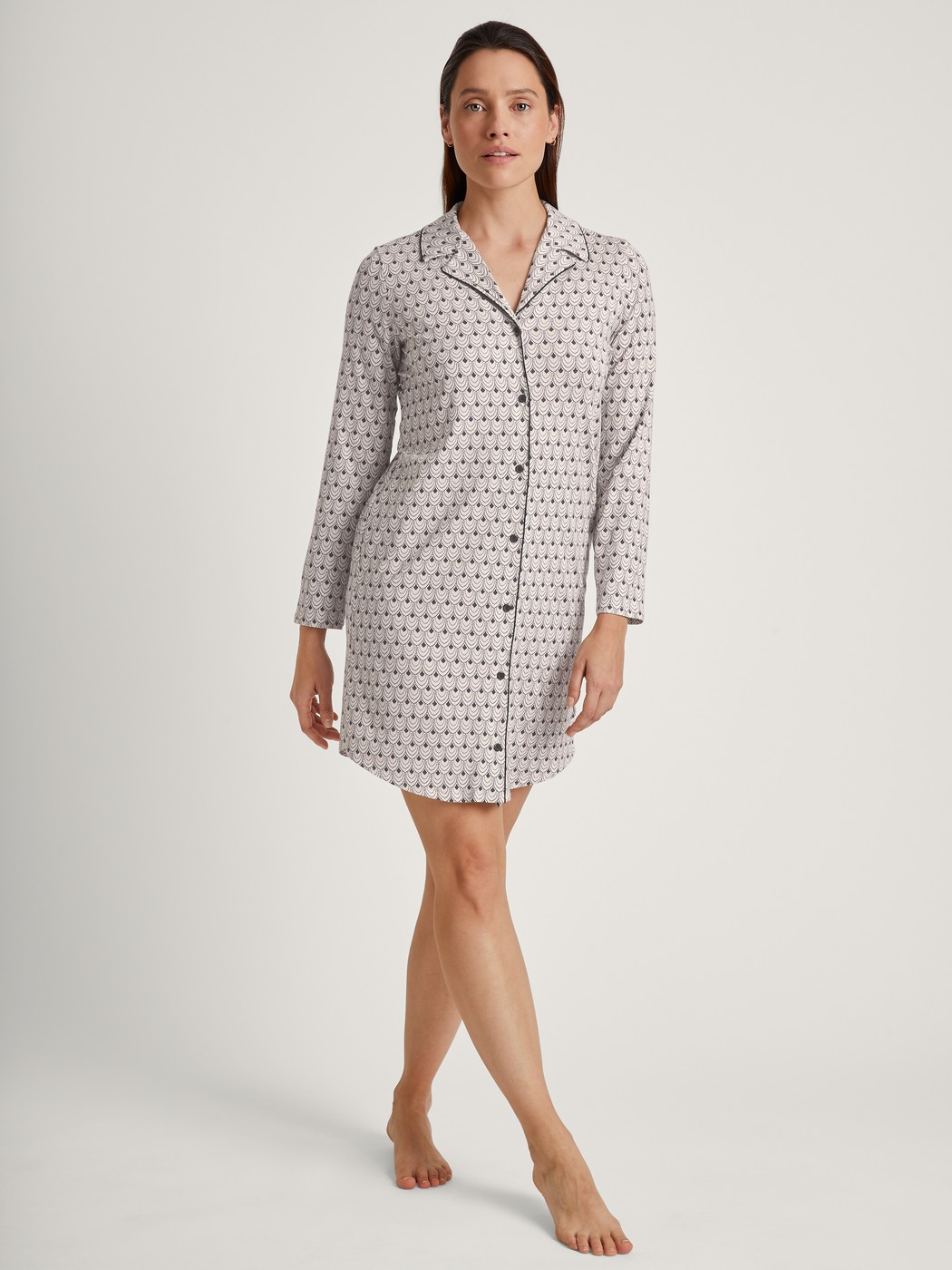 Camicia da notte a maniche lunghe, lunghezza 95 cm