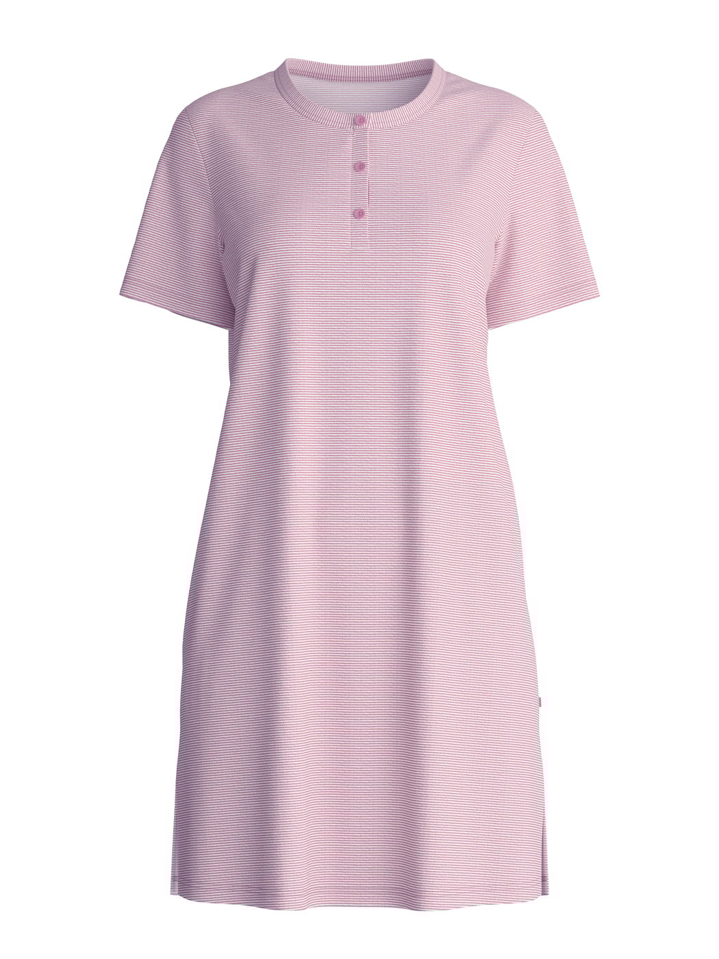 Damen - Kurzarm-Nachthemd, Länge 90 cm aus 100% Baumwolle in Rosa, Gestreift aus Serie Striped Dreams von CALIDA