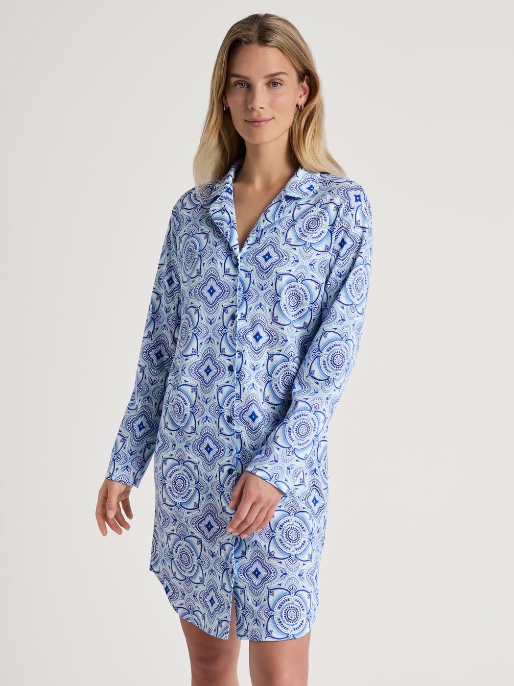 Camicia da notte a maniche lunghe, lunghezza 95 cm