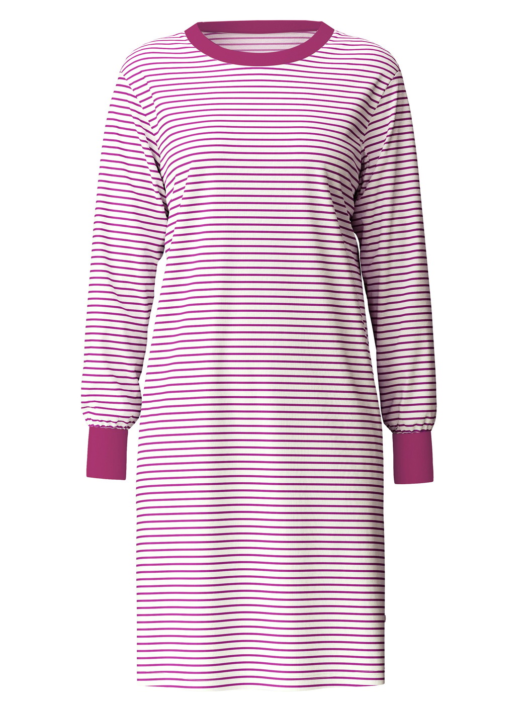 Damen - Langarm-Nachthemd, Länge 100 cm aus 100% Baumwolle in Rot, Gemustert aus Serie Cotton Special von CALIDA