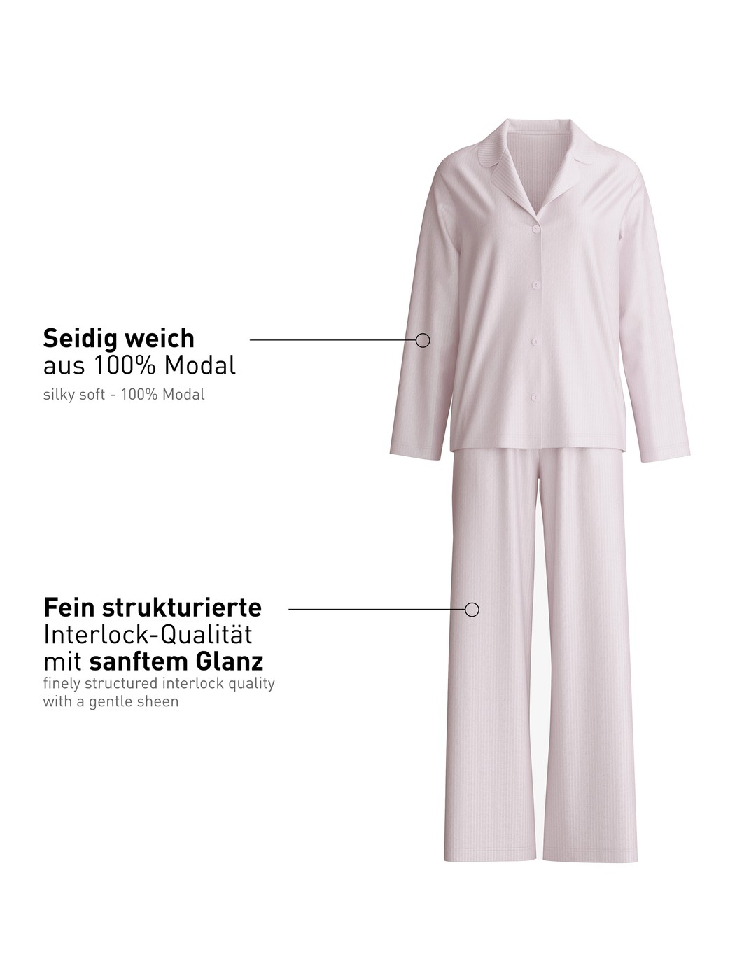Women - Pyjamas with buttons made of Modal in Purple, Striped, from the Striped Dreams series by CALIDA