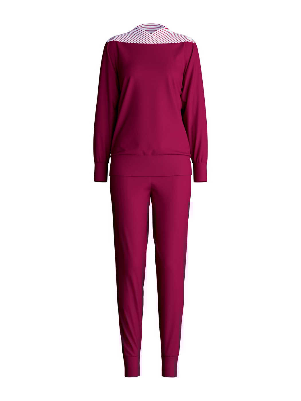 Women - Pyjama with cuff made of 100% Cotton in Pink, Unicoloured, from the Soulmate series by CALIDA