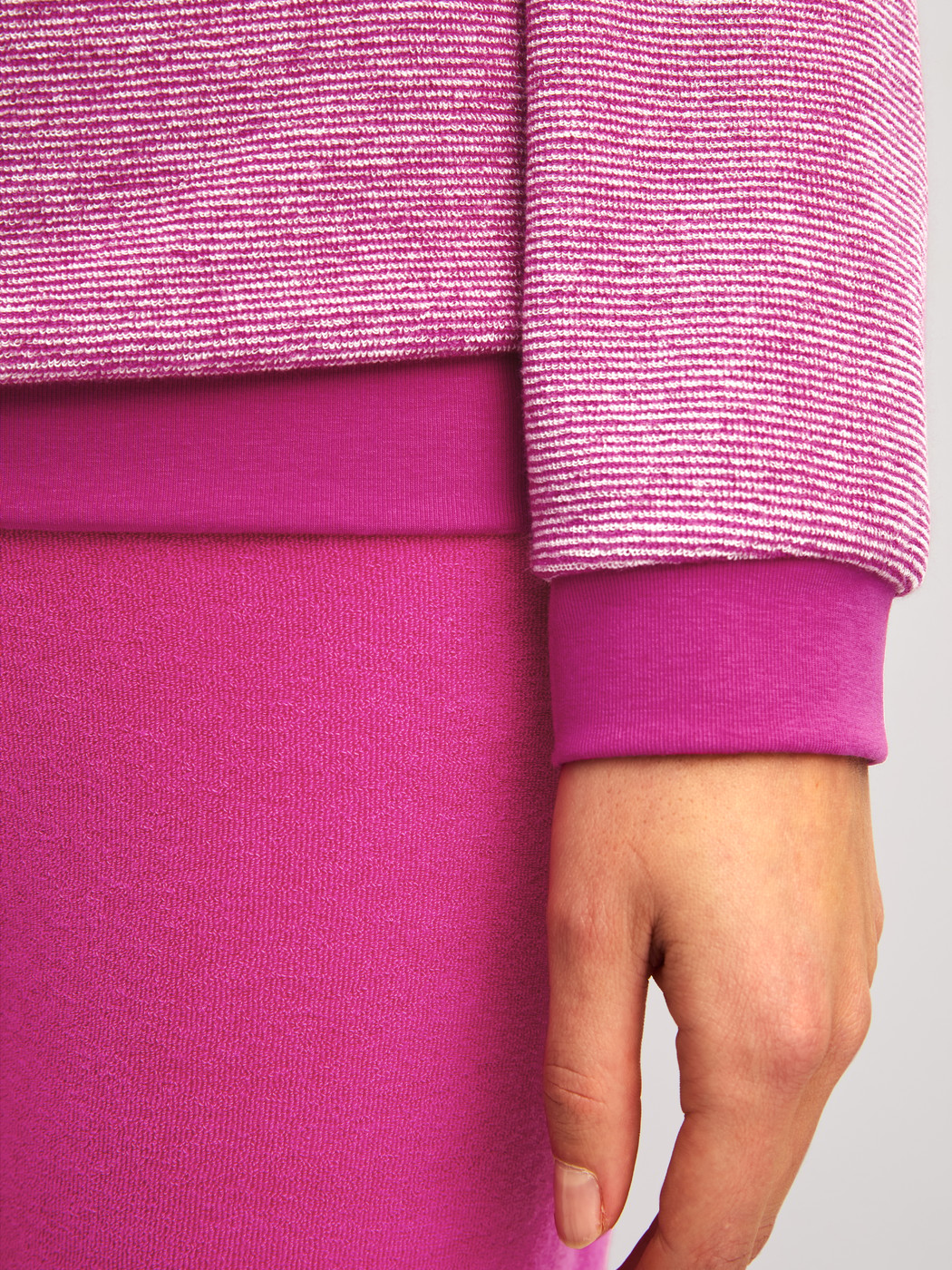 Women model is wearing  made of Cotton in Pink, Striped from the Soft Dreams series by CALIDA, Detail