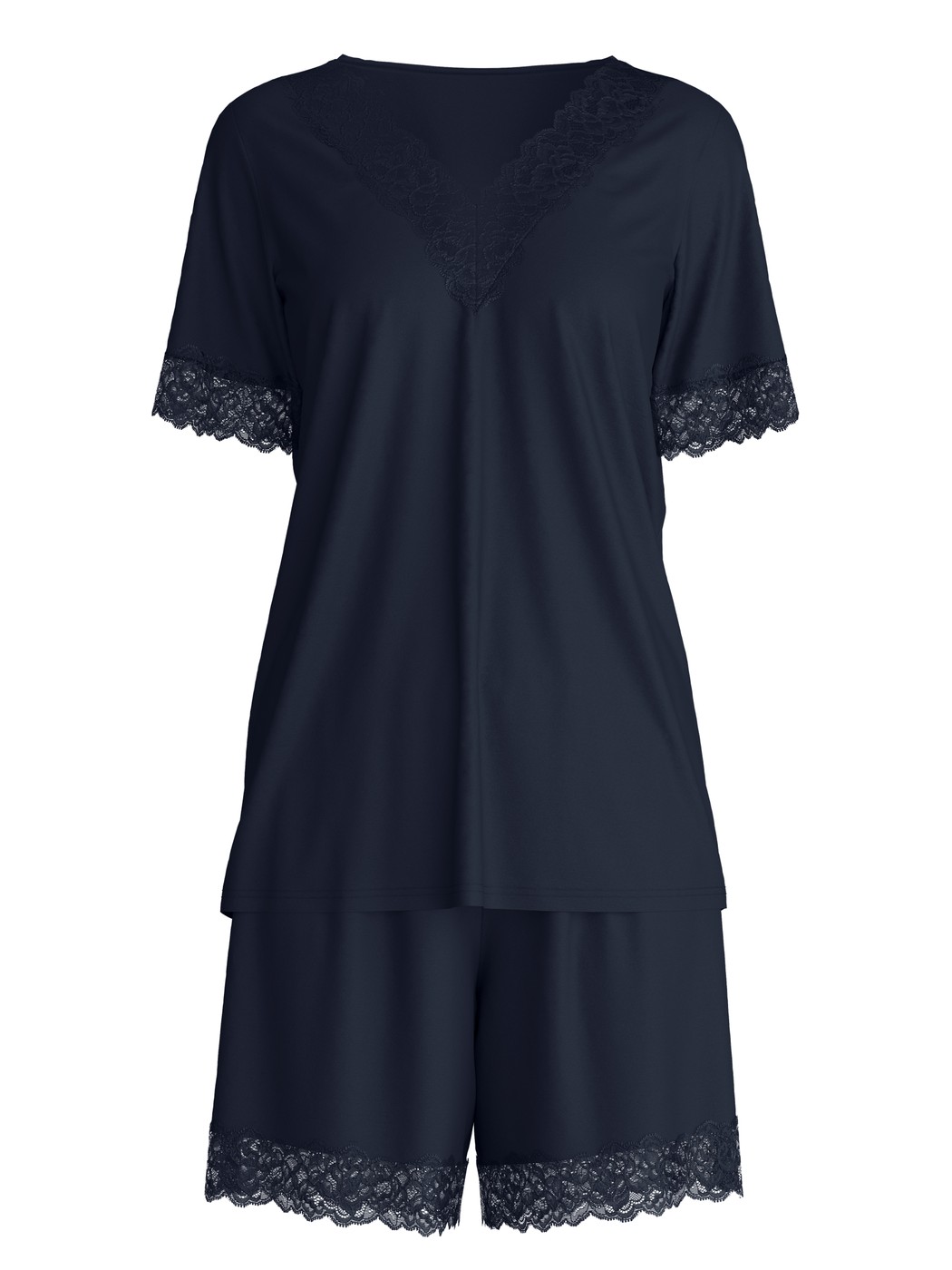 Damen - Kurz-Pyjama aus Modal in Blau, Spitze aus Serie Elegant Dreams von CALIDA