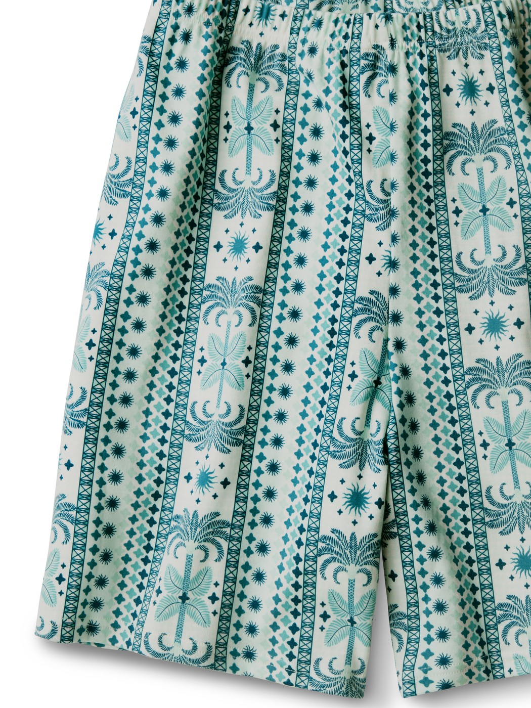 Damen - Kurz-Pyjama aus 100% Baumwolle in Türkis, Floral aus Serie Palm Dreams von CALIDA