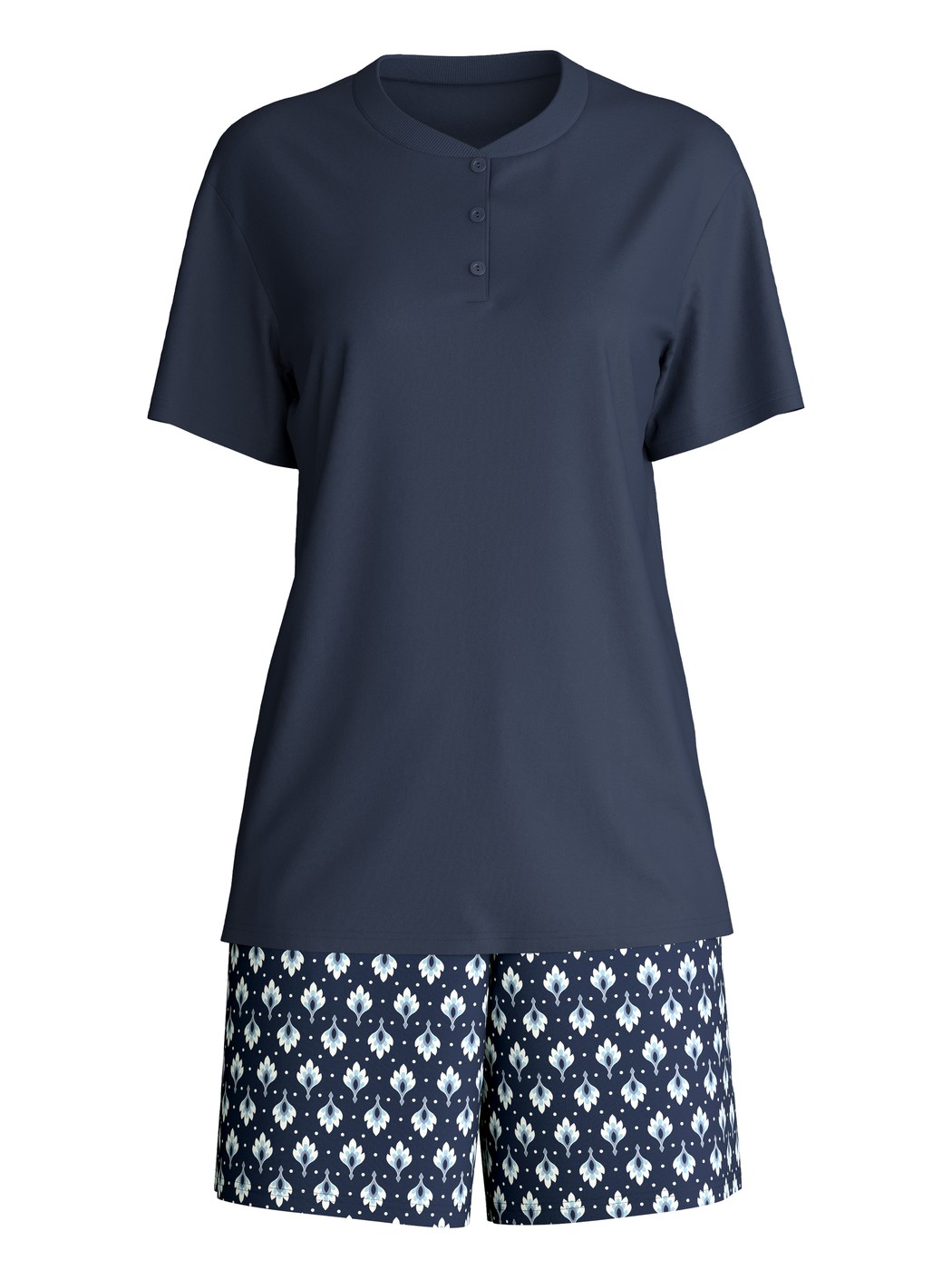 Damen - Kurz-Pyjama aus 100% Baumwolle in Blau, Gemustert aus Serie Daylight Dreams von CALIDA