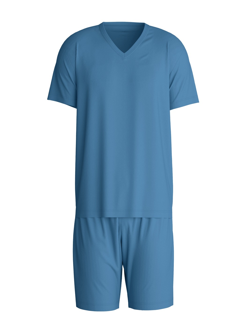 Men - Short pyjamas made of 100% Cotton in Blue, Unicoloured, from the Nightwear Xtra series by CALIDA
