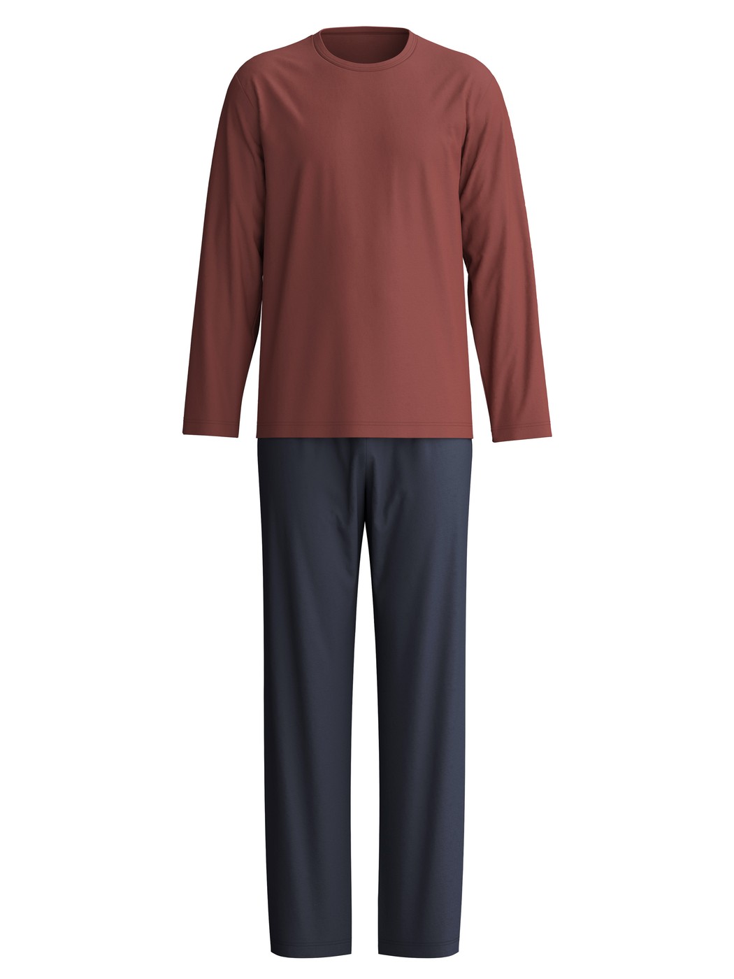 Herren - Pyjama, lang aus 100% Baumwolle in Rot, Einfarbig aus Serie Relax Essentials von CALIDA