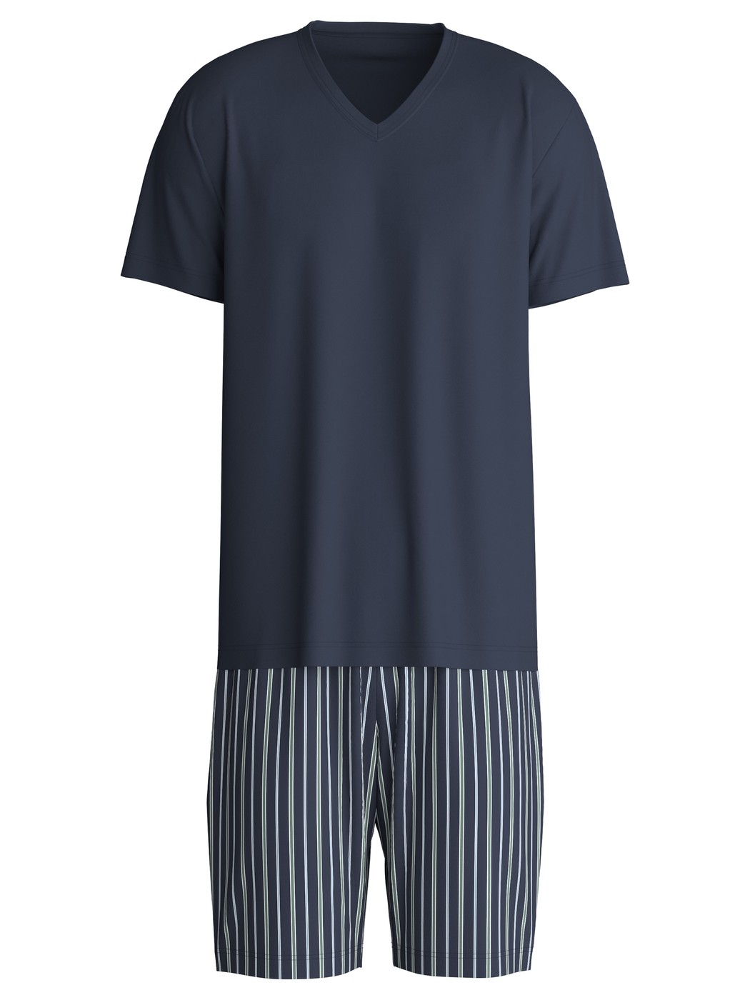 Herren - Kurz-Pyjama aus 100% Baumwolle in Blau, Gemustert aus Serie Cotton Special von CALIDA