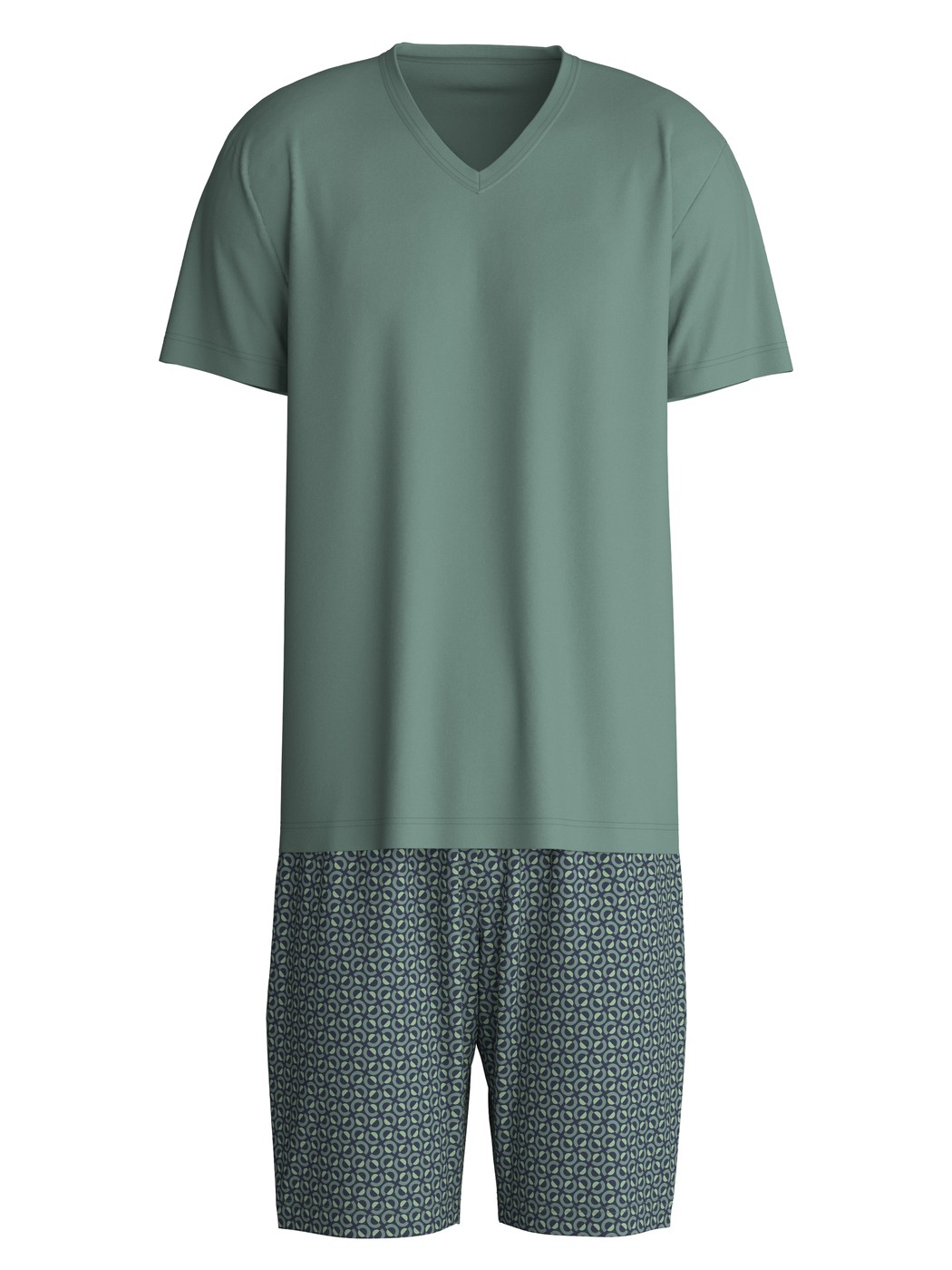 Men - Short pyjama made of 100% Cotton in Green, Patterned, from the Cotton Special series by CALIDA