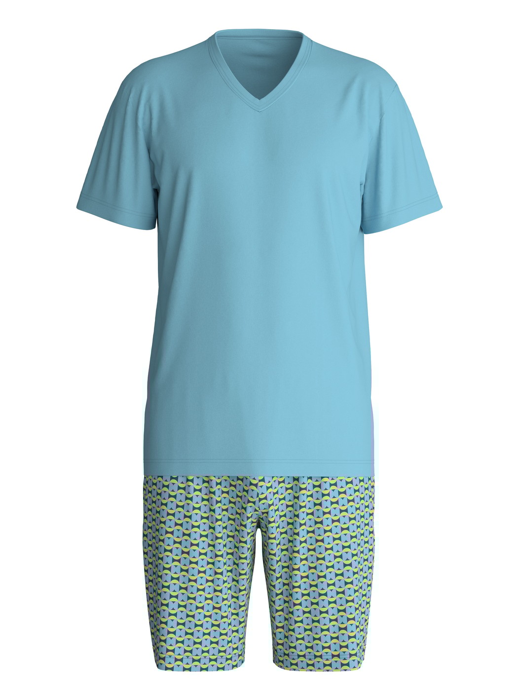 Uomo - Pigiama corto in 100% cotone di colore Verde, Modello, della serie Cotton Special di CALIDA