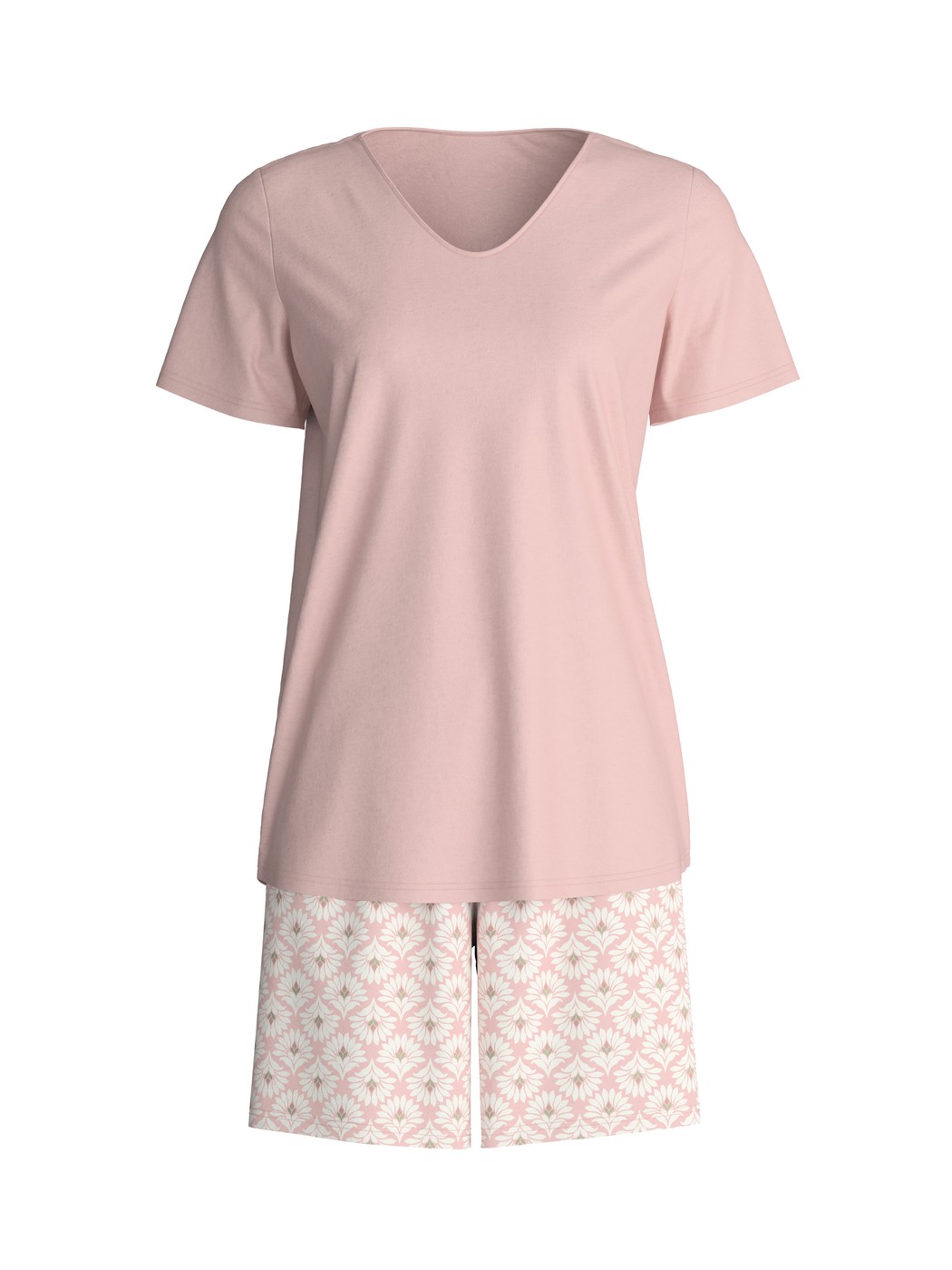 Femme - Pyjama court en 100% coton de couleur Rose, Floral, de la série Cotton Special de CALIDA