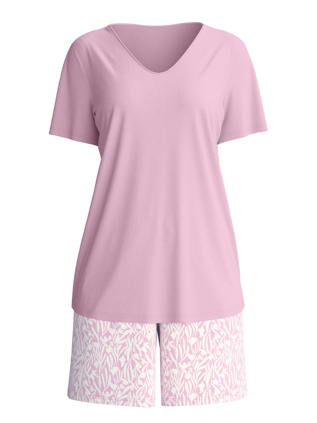 Damen - Kurz-Pyjama aus 100% Baumwolle in Violett, Gemustert aus Serie Blooming Nights von CALIDA