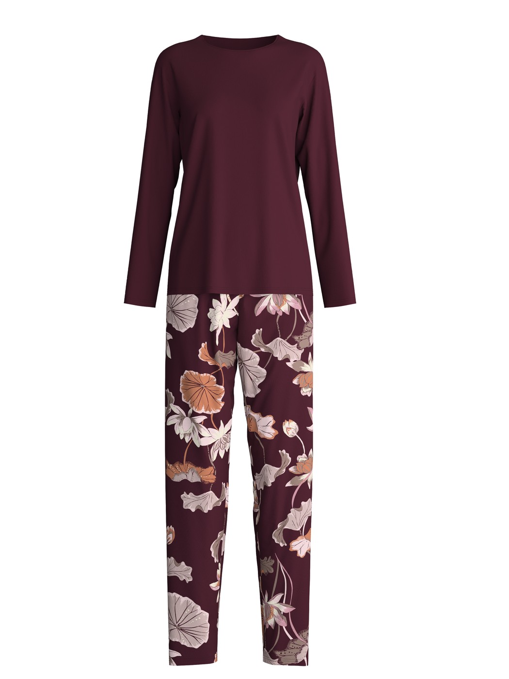 Damen - Pyjama, lang aus 100% Baumwolle in Rot, Floral aus Serie Season Special von CALIDA