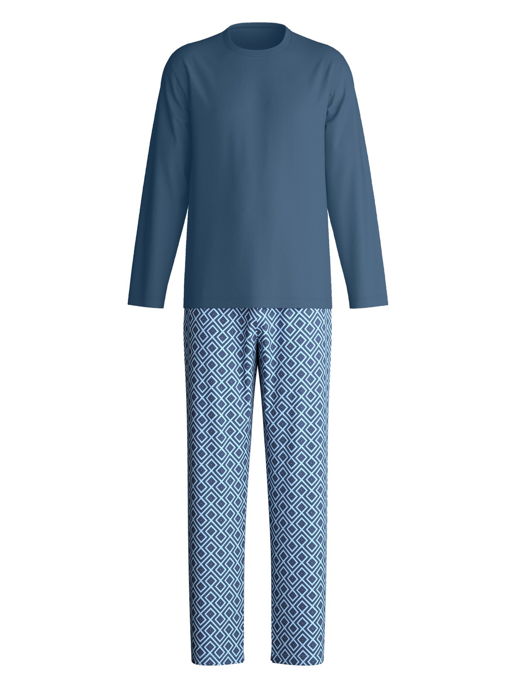 Men - Pyjamas, long made of 100% Cotton in Blue, Checked, from the Relax Streamline 2 series by CALIDA