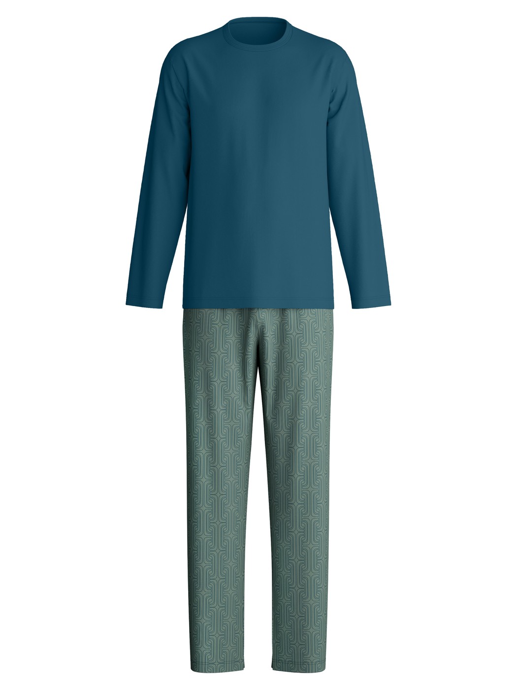 Herren - Pyjama, lang aus 100% Baumwolle in Türkis, Gemustert aus Serie Relax Streamline 1 von CALIDA