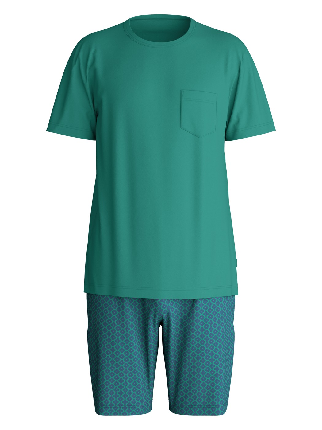 Men - Short pyjama made of 100% Cotton in Green, Patterned, from the Relax Imprint 3 series by CALIDA