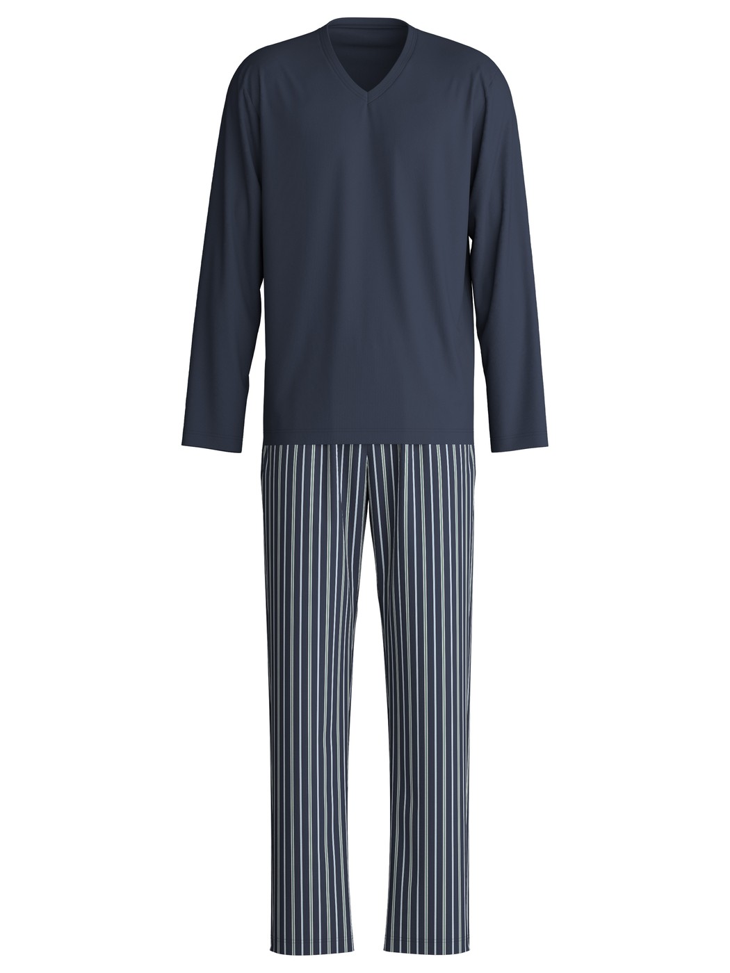 Herren - Pyjama, lang aus 100% Baumwolle in Blau, Gestreift aus Serie Cotton Special von CALIDA