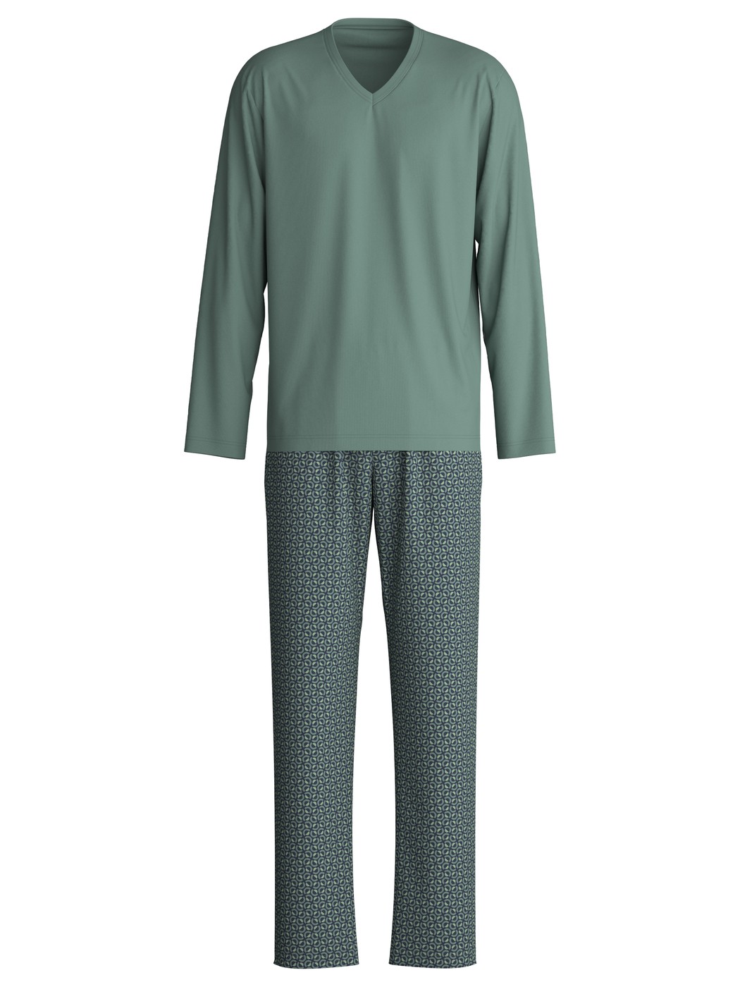 Men - Pyjamas, long made of 100% Cotton in Green, Patterned, from the Cotton Special series by CALIDA