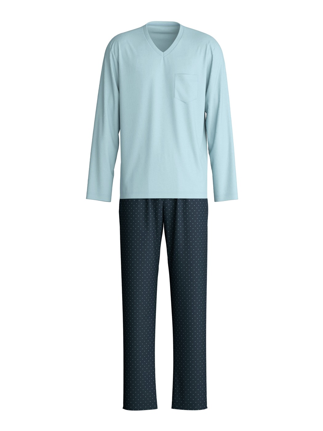 Herren - Pyjama, lang aus 100% Baumwolle in Blau, Gemustert aus Serie Relax Imprint 3 von CALIDA