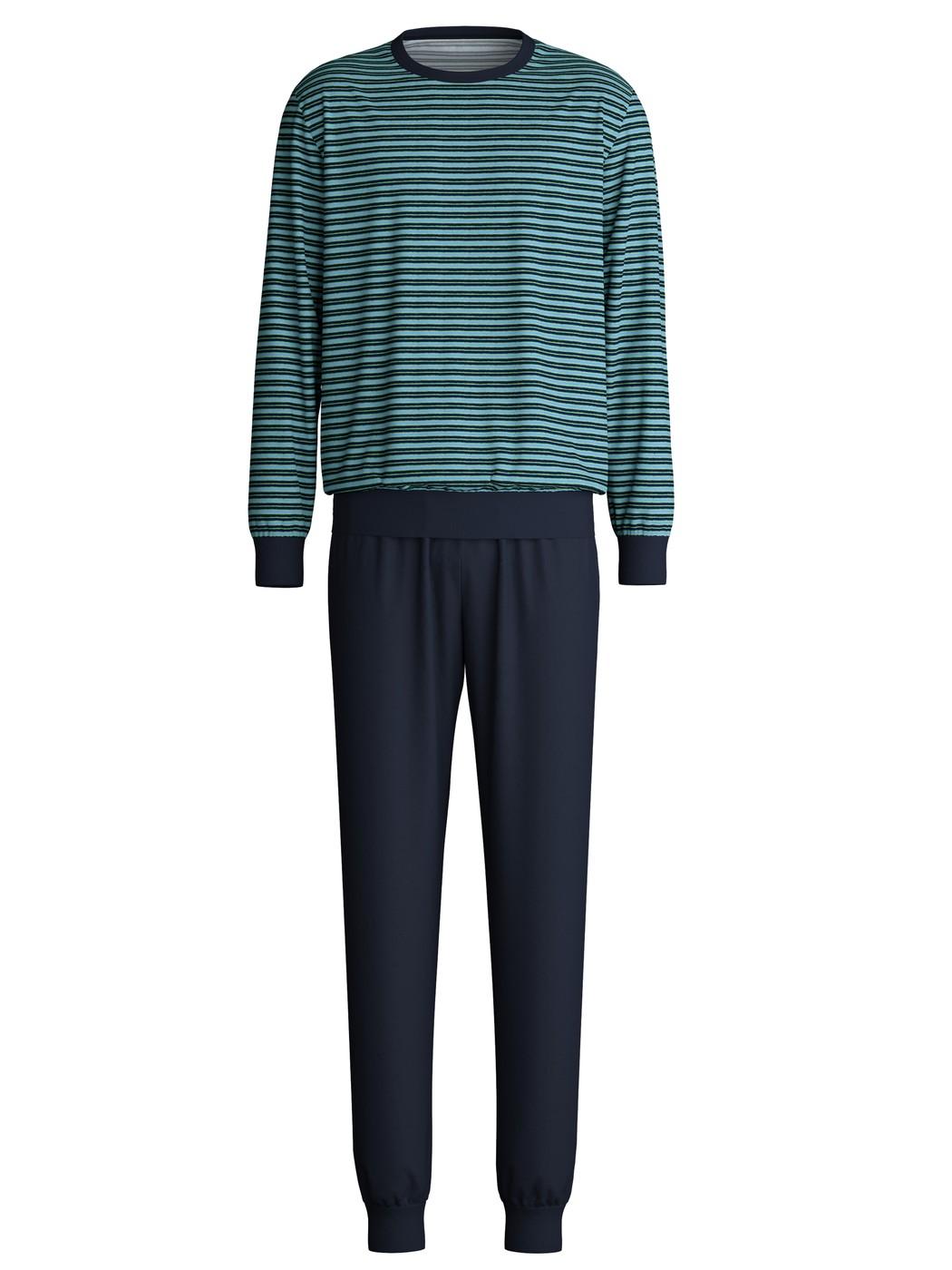 Herren - Frottee Pyjama aus Baumwolle in Blau, Gestreift aus Serie Relax Terry von CALIDA