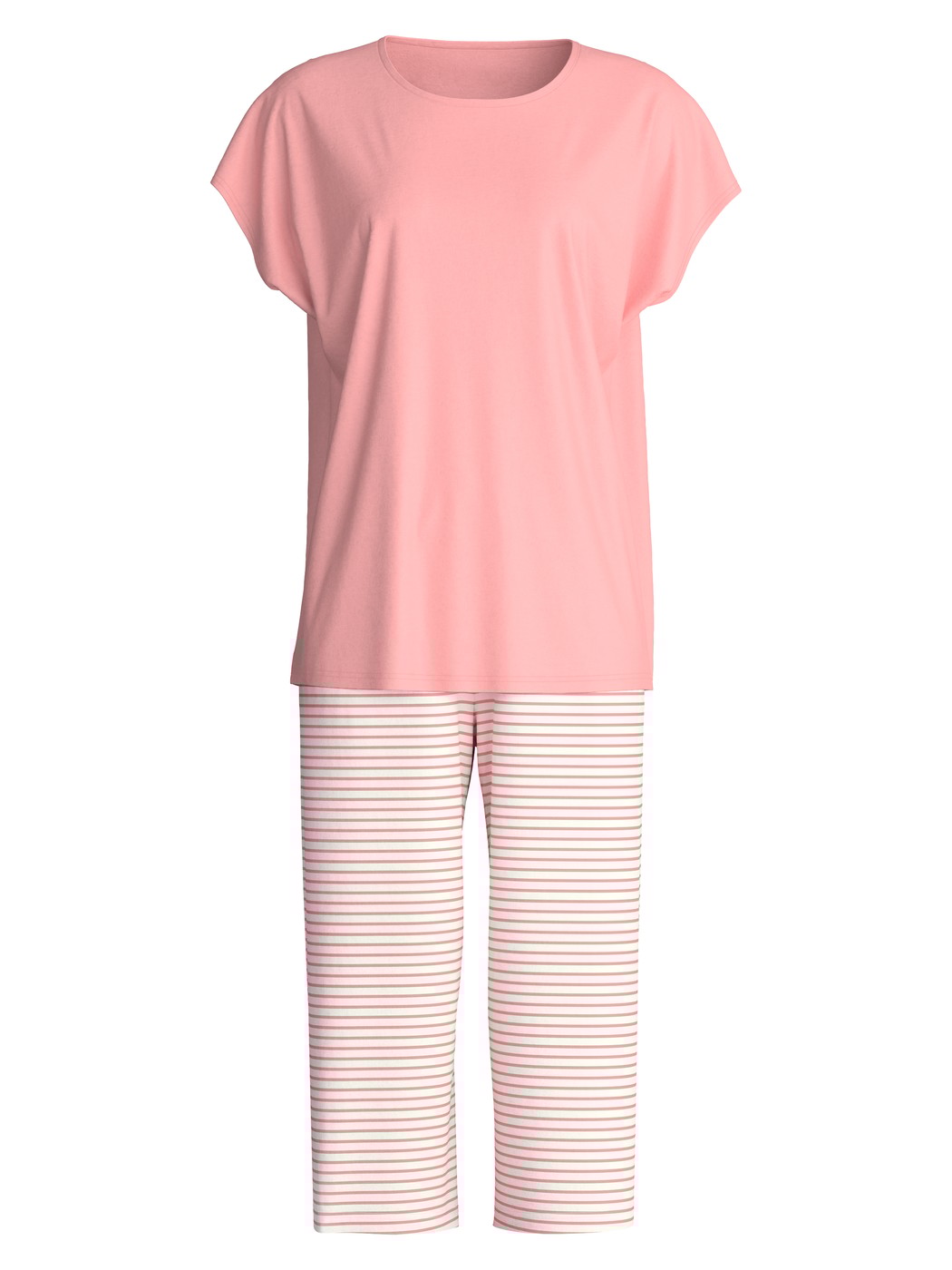 Femme - Pyjama capri en 100% coton de couleur Orange, À motifs, de la série Lovely Nights de CALIDA