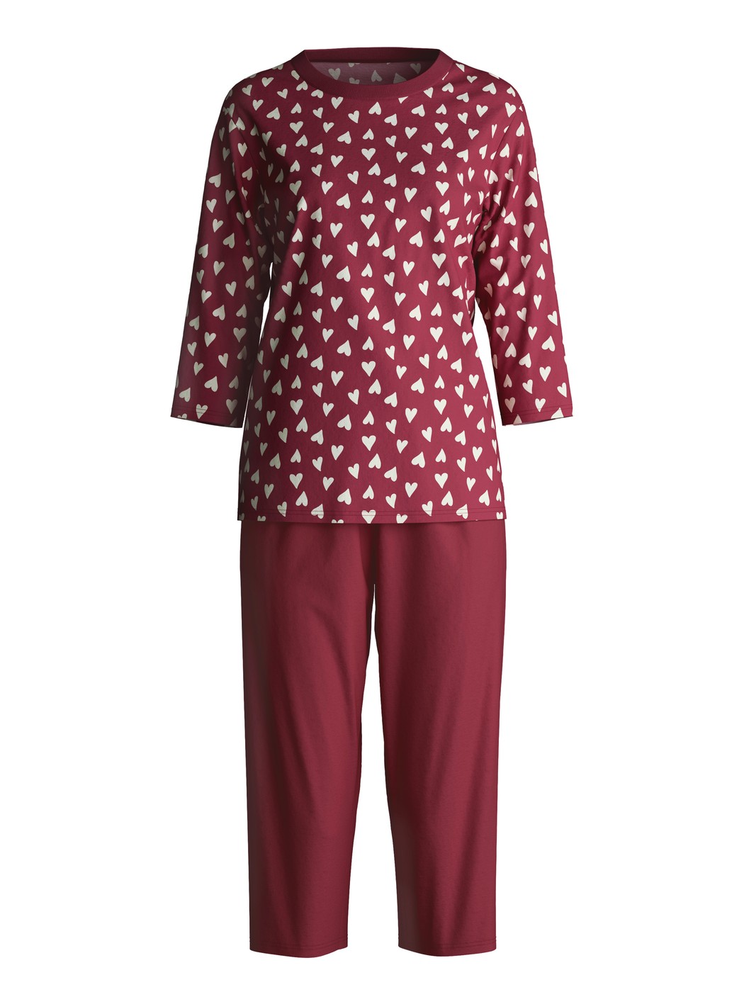 Women - Capri Pyjama made of 100% Cotton in Red, Patterned, from the Cotton Special series by CALIDA