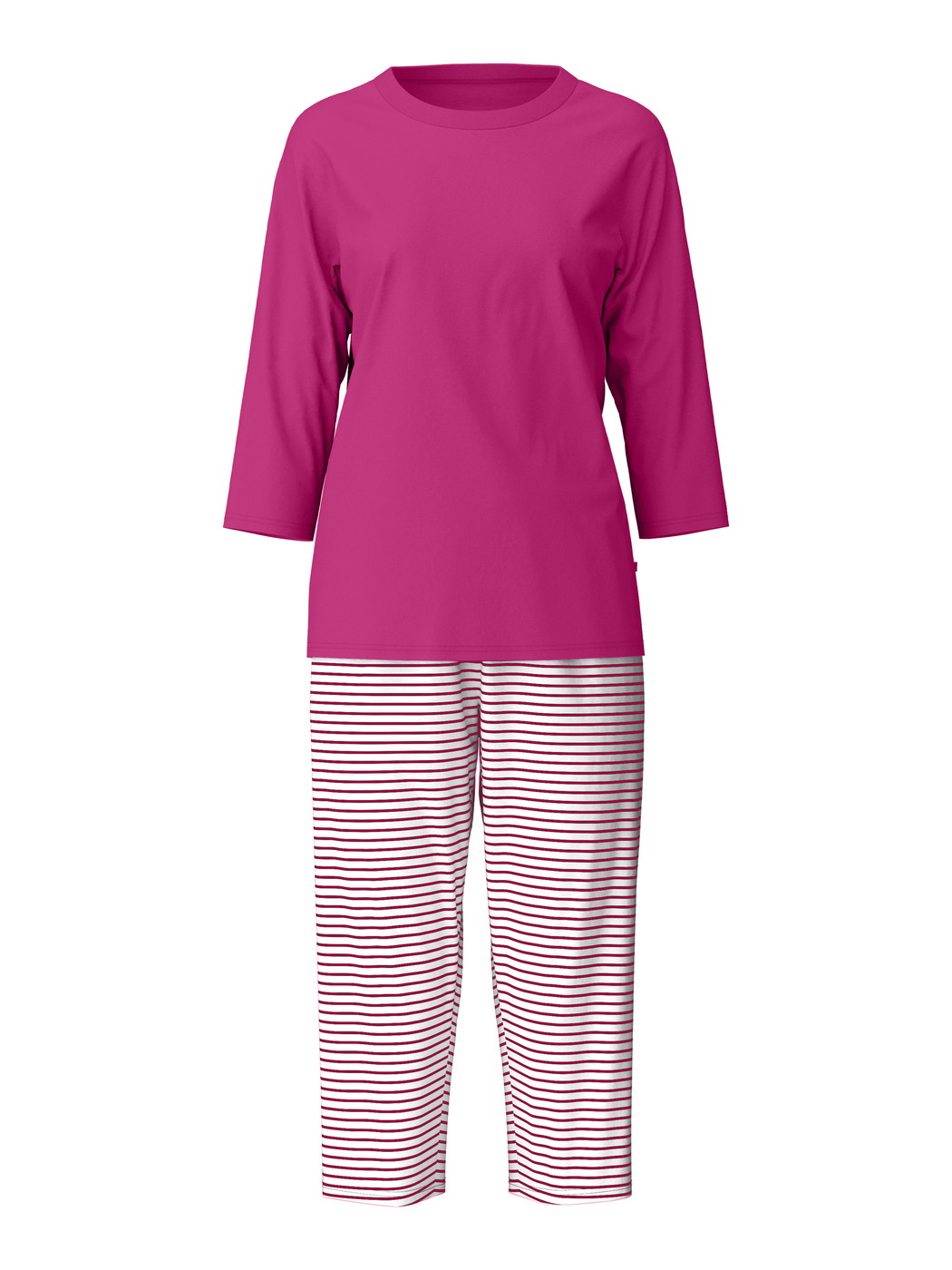 Women - Capri Pyjama made of 100% Cotton in Red, Striped, from the Cotton Special series by CALIDA