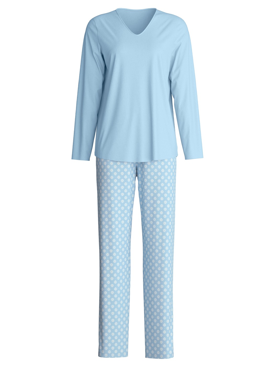 Femme - Pyjama, longue en 100% coton de couleur Bleu, À motifs, de la série Lovely Nights de CALIDA