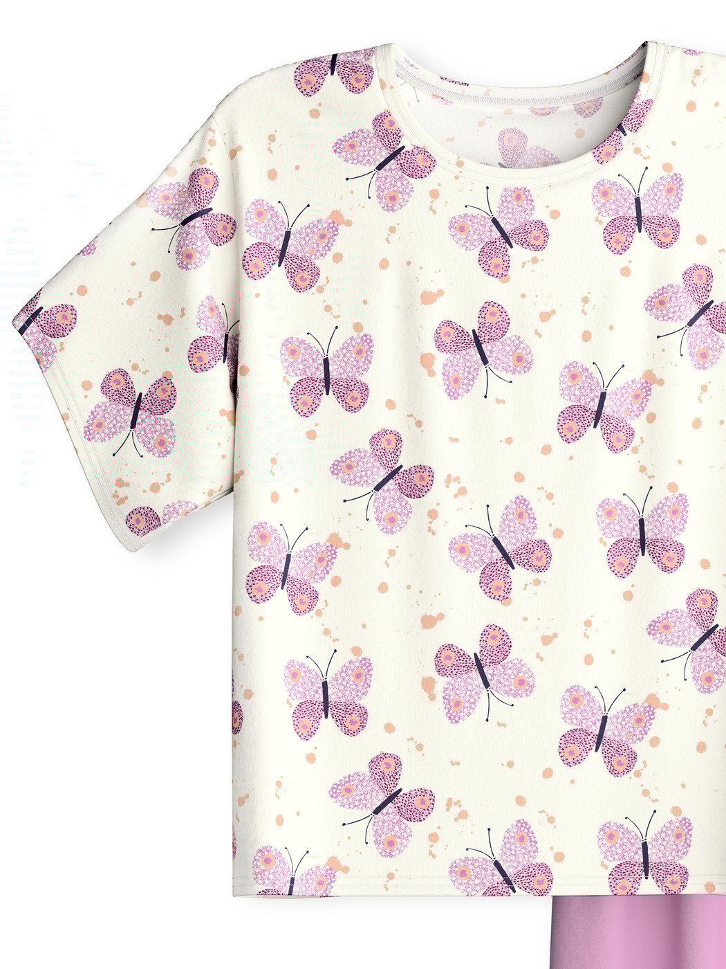 Kinder - Kurz-Pyjama aus 100% Baumwolle in Rosa,  aus Serie Kids Butterfly von CALIDA