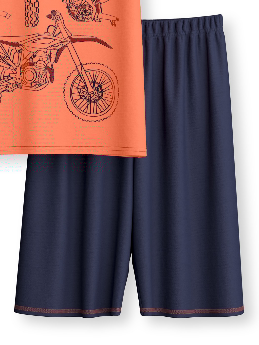 Kinder - Kurz-Pyjama aus 100% Baumwolle in Blau,  aus Serie Kids Sports von CALIDA