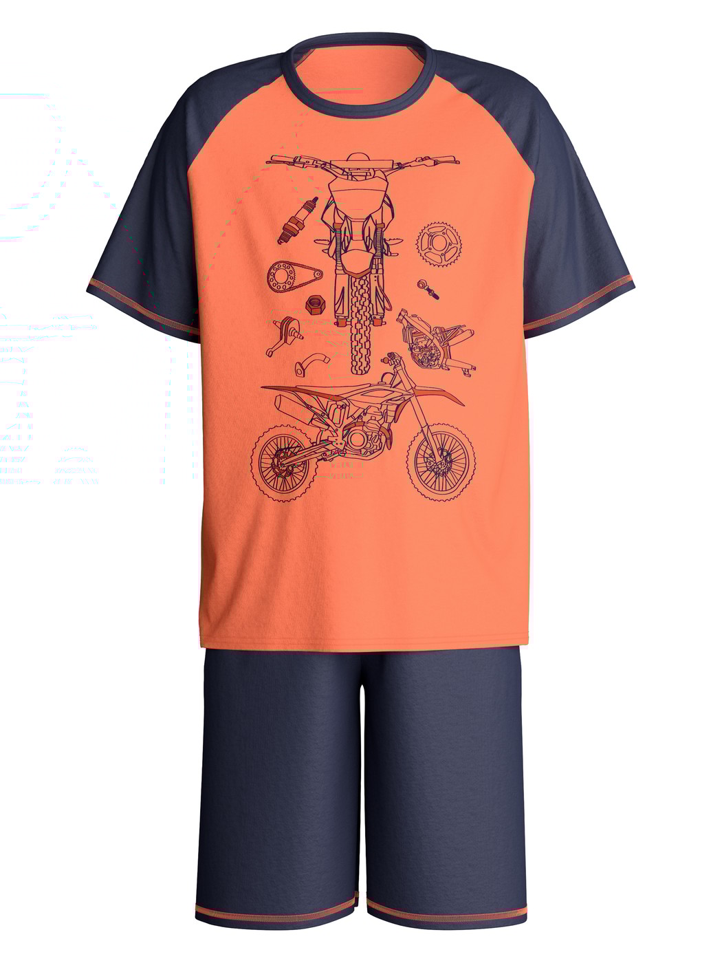 Kinder - Kurz-Pyjama aus 100% Baumwolle in Blau,  aus Serie Kids Sports von CALIDA