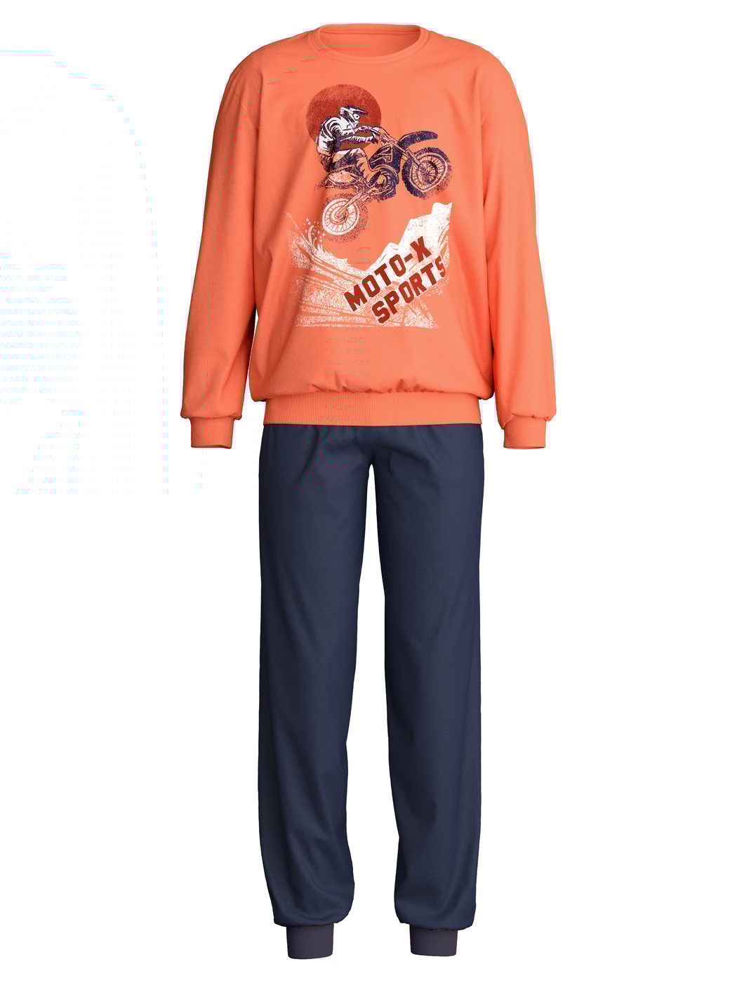 Kinder - Bündchen-Pyjama aus 100% Baumwolle in Orange,  aus Serie Kids Sports von CALIDA