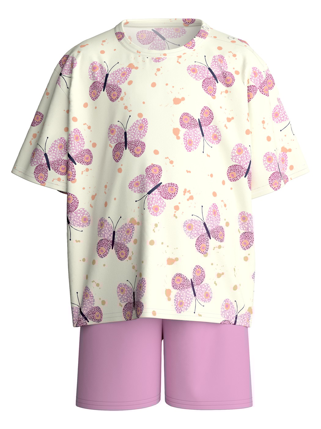 Kinder - Kurz-Pyjama aus 100% Baumwolle in Violett,  aus Serie Toddlers Butterfly von CALIDA