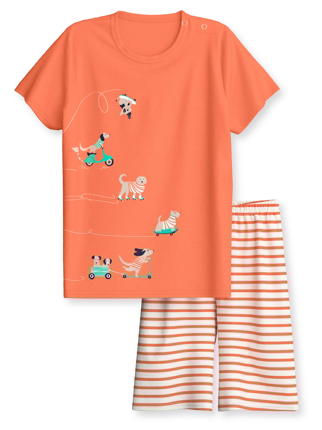 Multipack Kinder - Kurz-Pyjama aus 100% Baumwolle in Orange,  aus Serie Toddlers Scooter von CALIDA