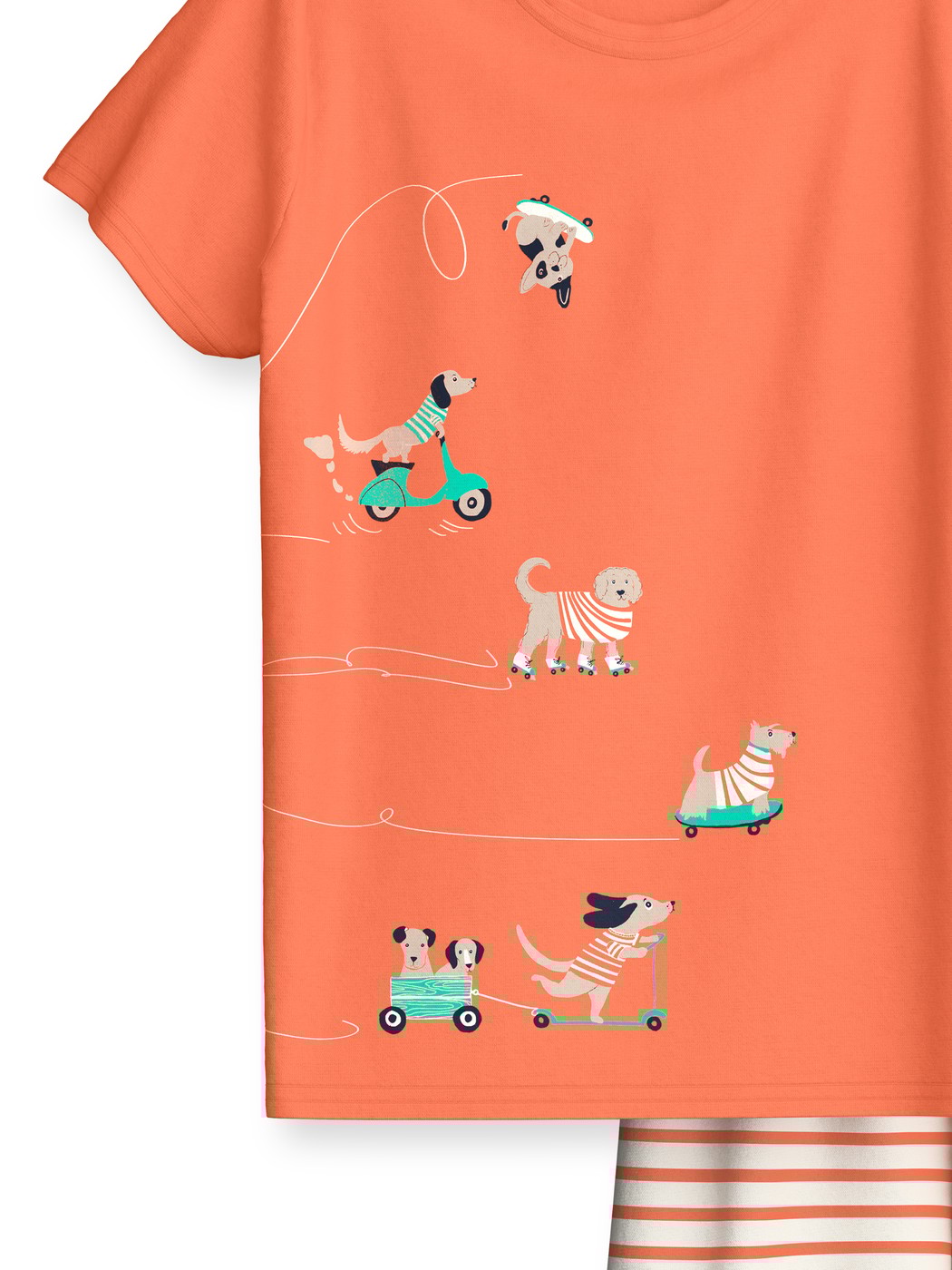 Kinder - Kurz-Pyjama aus 100% Baumwolle in Orange,  aus Serie Toddlers Scooter von CALIDA