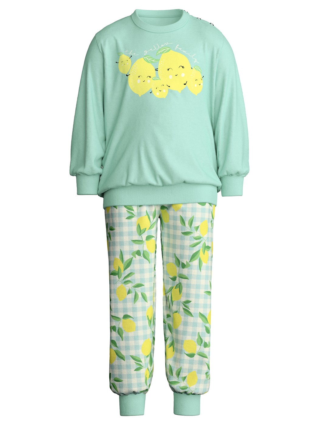 Kinder - Bündchen-Pyjama aus 100% Baumwolle in Grün,  aus Serie Toddlers Fruits von CALIDA