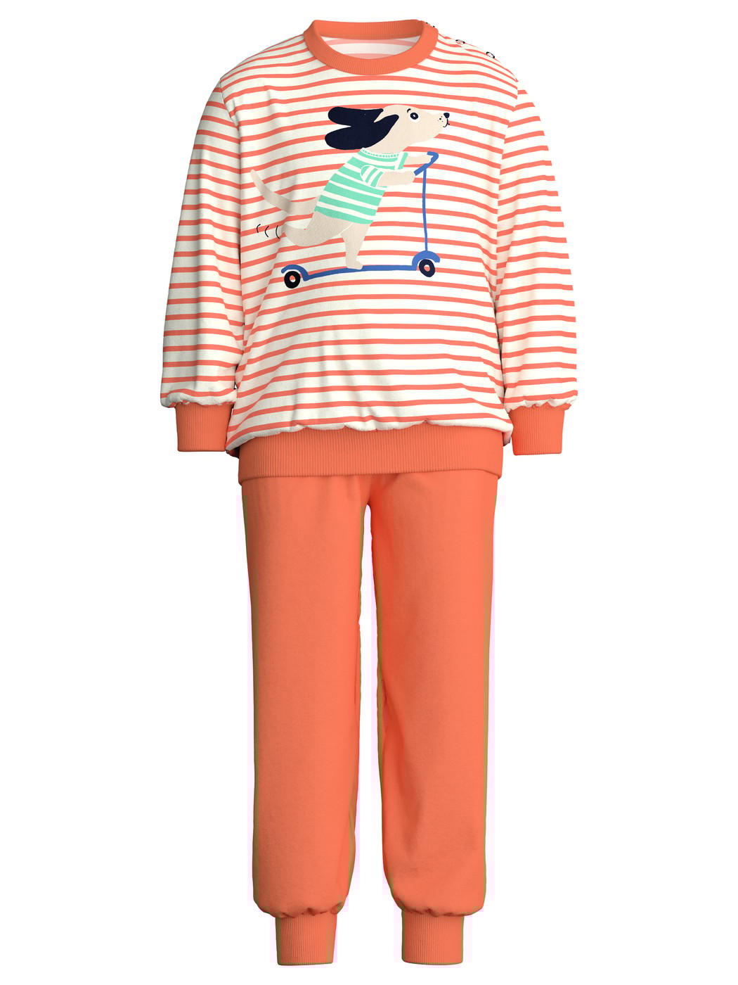 Kinder - Bündchen-Pyjama aus 100% Baumwolle in Orange,  aus Serie Toddlers Scooter von CALIDA