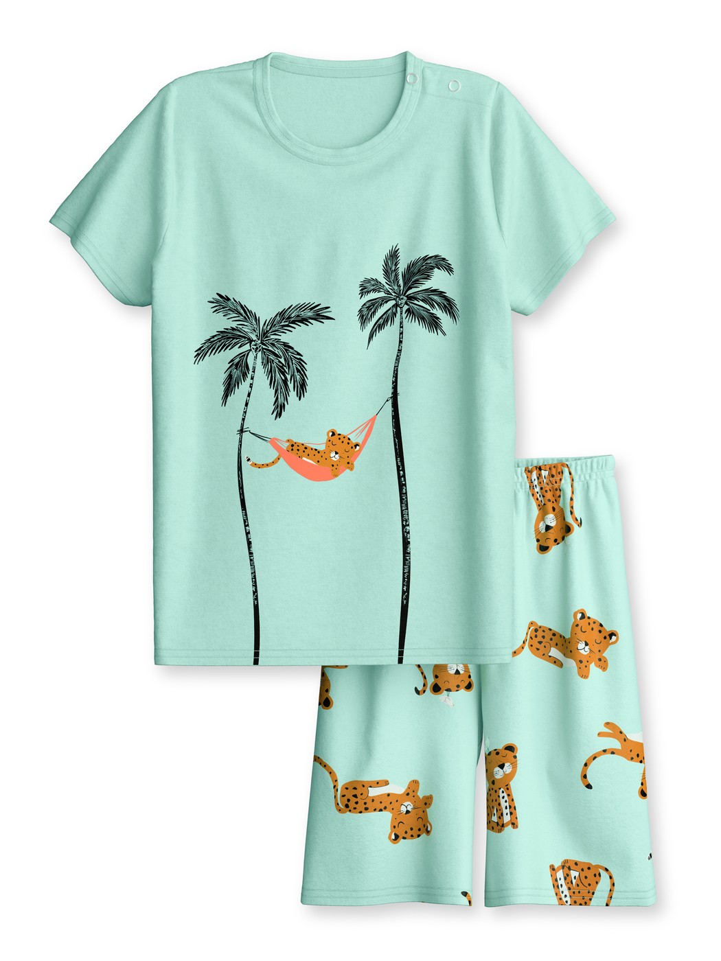 Multipack Kinder - Kurz-Pyjama aus 100% Baumwolle in Grün,  aus Serie Toddlers Animals von CALIDA