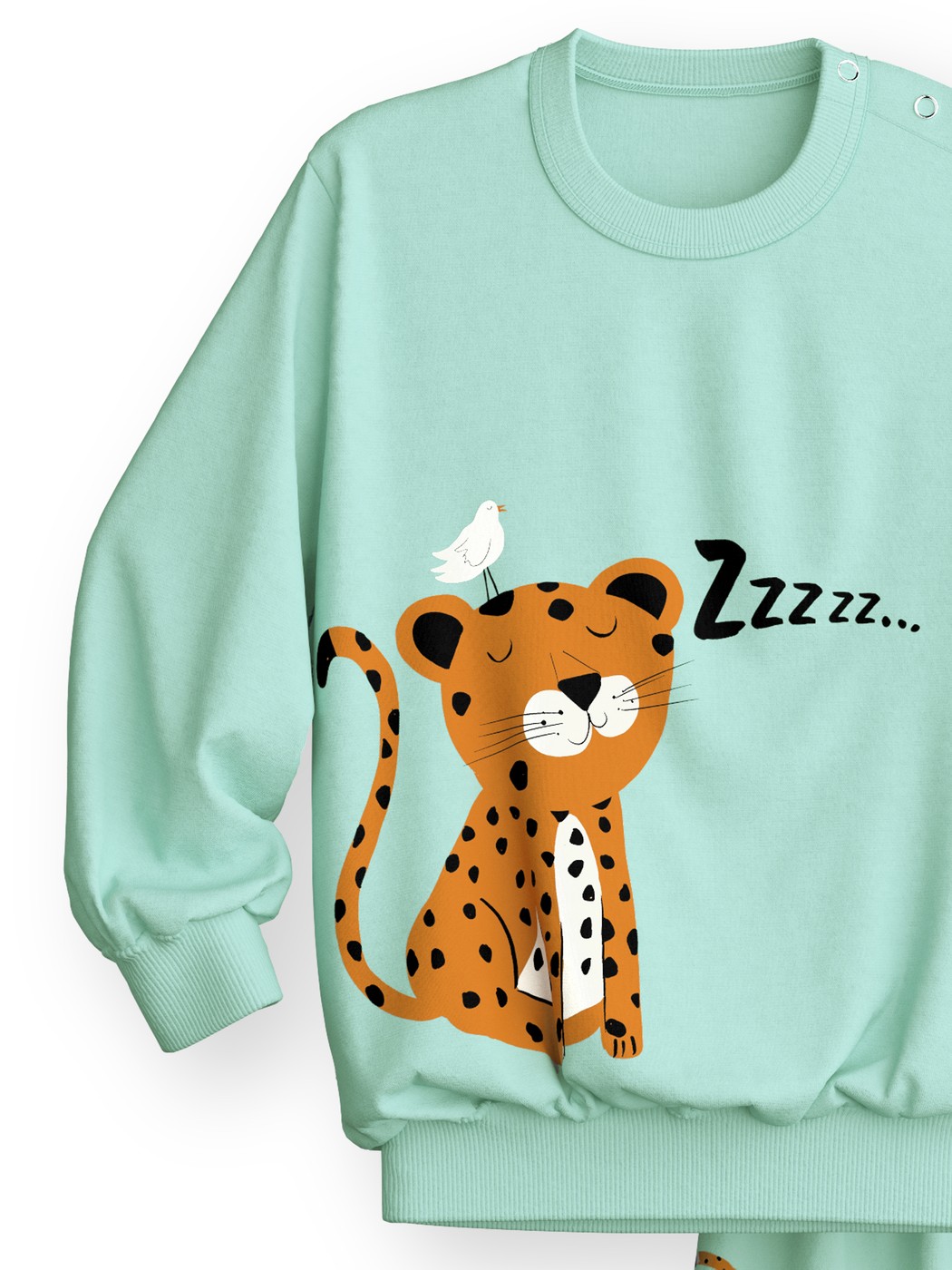 Kinder - Bündchen-Pyjama aus 100% Baumwolle in Grün,  aus Serie Toddlers Animals von CALIDA