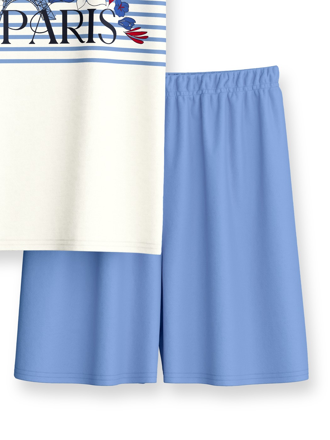 Kinder - Kurz-Pyjama aus 100% Baumwolle in Violett,  aus Serie Kids Stripes von CALIDA