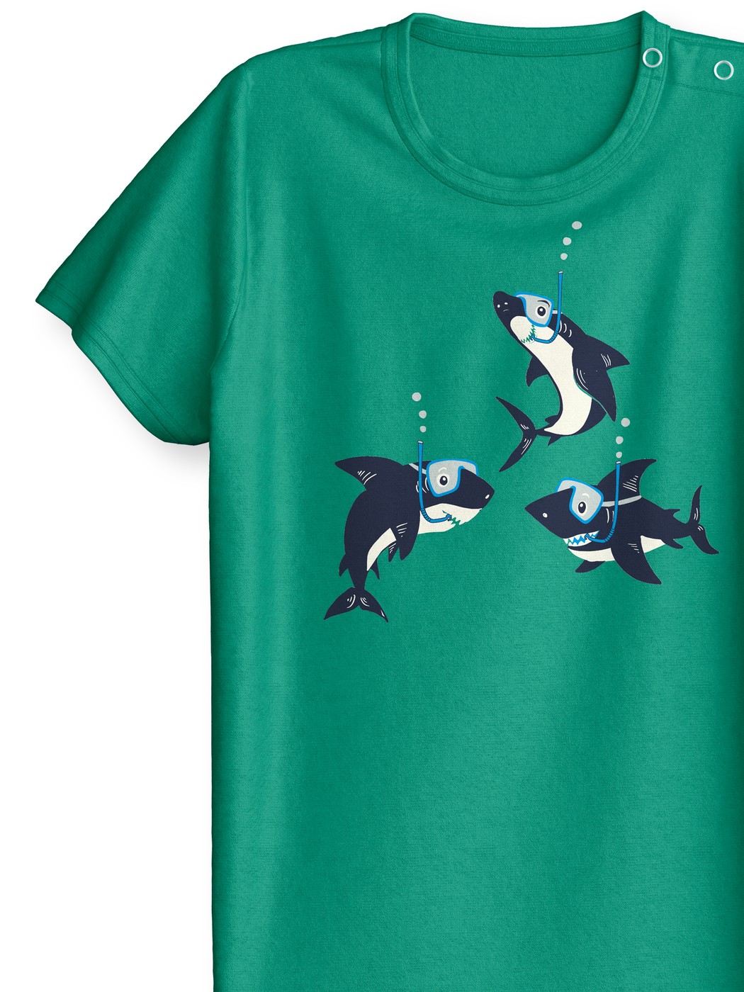 Kinder - Kurz-Pyjama aus 100% Baumwolle in Grün,  aus Serie Toddlers Ocean von CALIDA