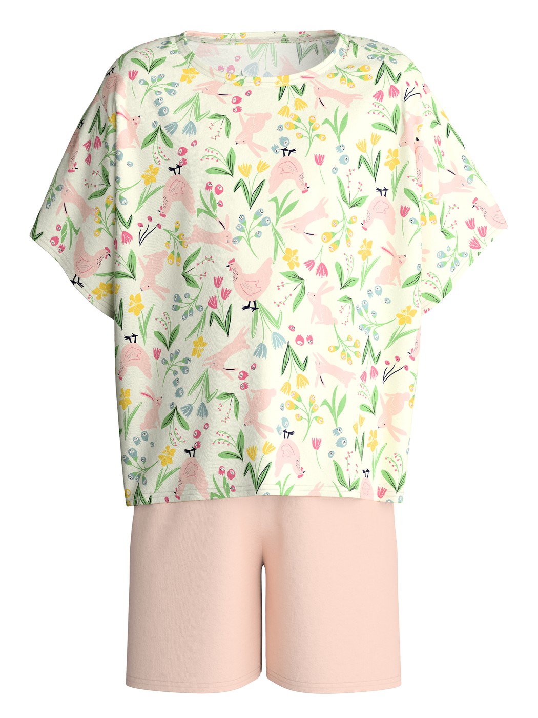 Enfant - Pyjama court en pur coton bio en 100% coton de couleur Rose, , de la série Kids Easter de CALIDA