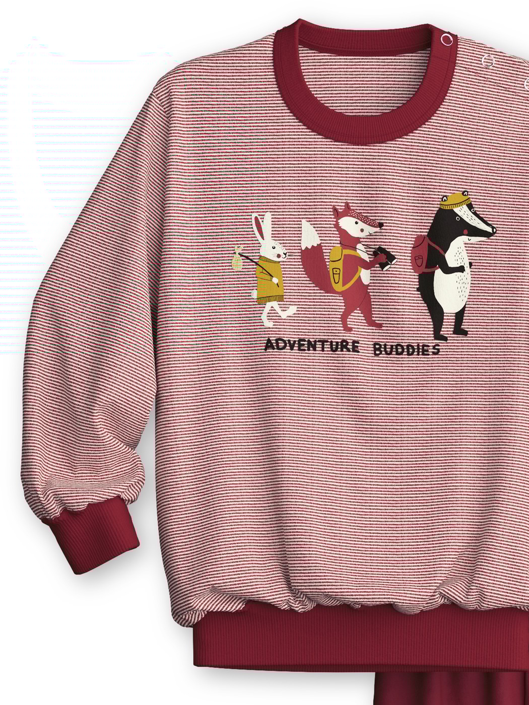 Enfant - Pyjama avec bords élastiques en 100% coton de couleur Rouge, À motifs, de la série Toddlers Outdoor de CALIDA