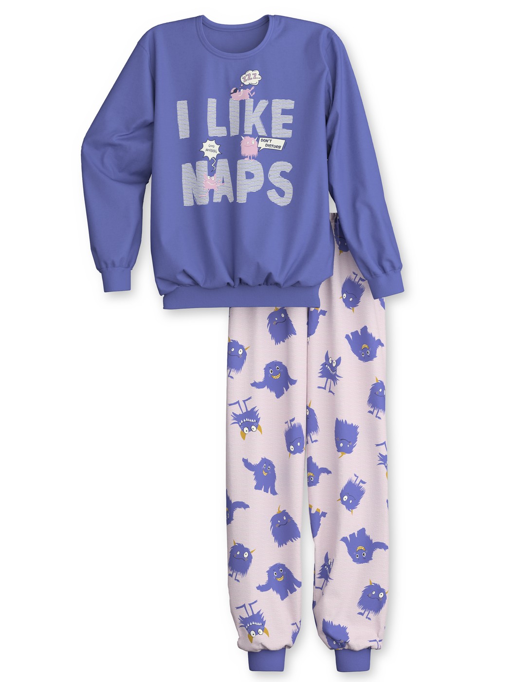 Multipack Kinder - Bündchen-Pyjama aus 100% Baumwolle in Violett, Gemustert aus Serie Kids Monsters von CALIDA