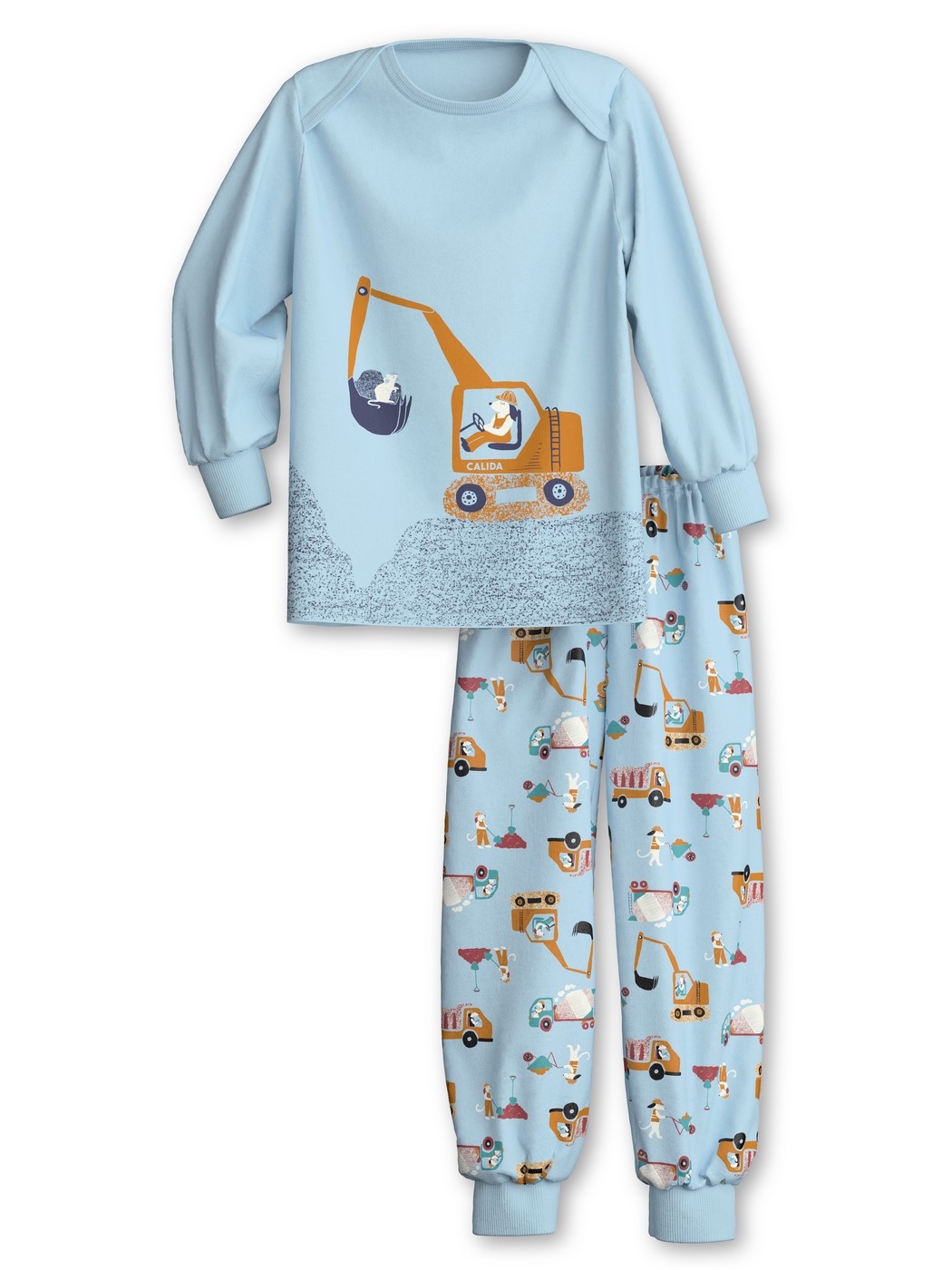 Multipack Kinder - Bündchen-Pyjama aus 100% Baumwolle in Blau, Gemustert aus Serie Toddlers Worker von CALIDA