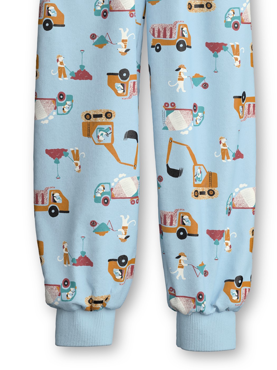 Kinder - Bündchen-Pyjama aus 100% Baumwolle in Blau, Gemustert aus Serie Toddlers Worker von CALIDA