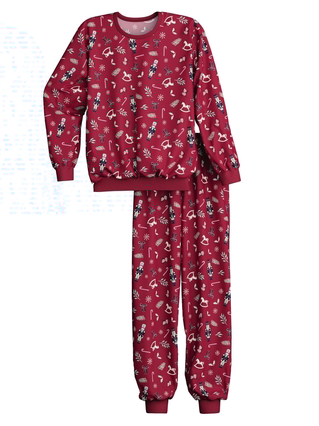 Multipack Kinder - Bündchen-Pyjama aus 100% Baumwolle in Rot, Gemustert aus Serie Family & Friends von CALIDA