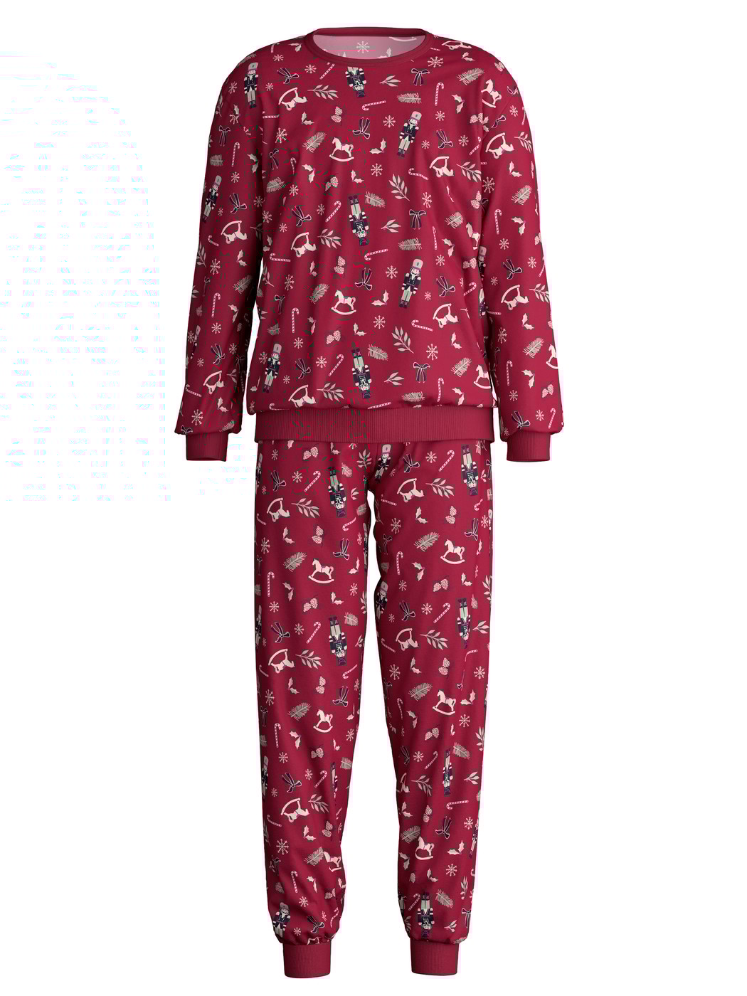 Kinder - Bündchen-Pyjama aus 100% Baumwolle in Rot, Gemustert aus Serie Family & Friends von CALIDA