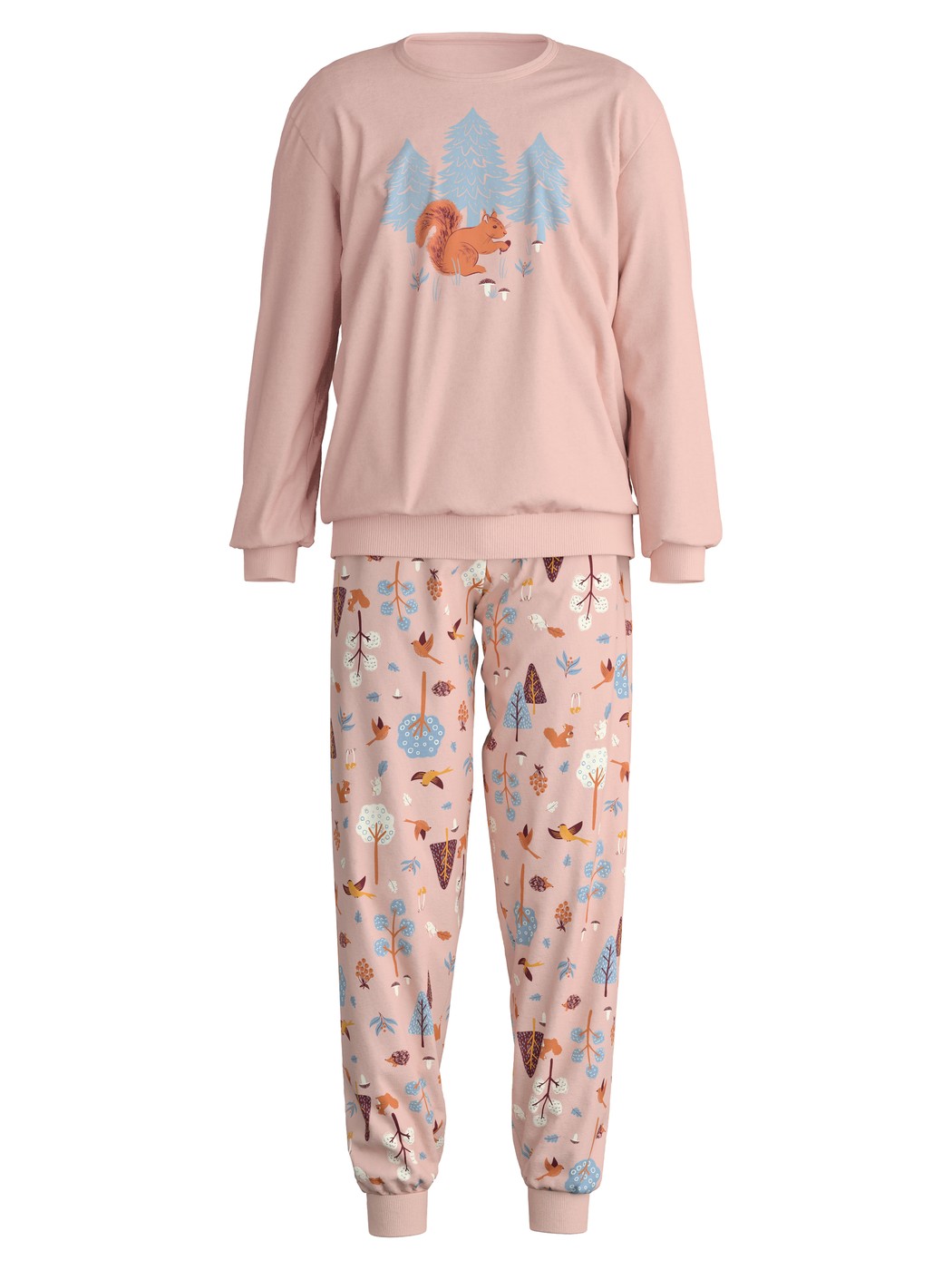 Kids - Pyjama with cuff made of 100% Cotton in Pink, Patterned, from the Kids Forest series by CALIDA